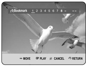 Bookmark 1 2 3 4 5 6 7 8 - -- MOVE PLAY CANCEL RETURN