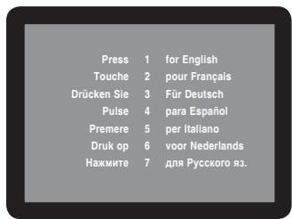 Press 1 for English Touche 2 pour Français Drücken Sie 3 Für Deutsch Pulse 4 para Español Premere 5 per Italiano Druk op 6 voor Nederlands Нажмите 7 для Русского яз.