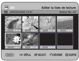 DD JAN/02/2006 13:47 Editor la liste de lecture Scène No. 5/6 01 00:00:34 02 00:31 03 00:22 04 00:08 05 00:43:31 06 00:31:06 07 00:00:00 Anykey DéPLA. SELECT. REVENIR SORTIE