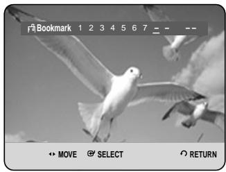 F Bookmark 1 2 3 4 5 6 7 _ _ _ MOVE SELECT RETURN