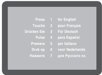 Press 1 for English Touche 2 pour Français Drücken Sie 3 Für Deutsch Pulse 4 para Español Premere 5 per Italiano Druk op 6 voor Nederlands Нажмите 7 для Русского яз.