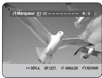 F:\Marqueur 01 02 - - - - - - N : 2 ← DÉPLA. Ⓧ LECT. Ⓧ ANNULER Ⓧ REVENIR