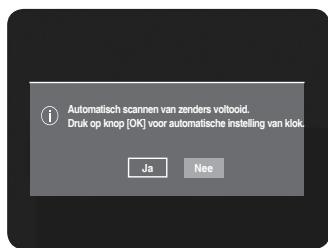 Automatisch scannen van zenders voltooid. Druk op knop [OK] voor automatische instelling van klok. Ja Nee