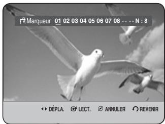 F# Marqueur 01 02 03 04 05 06 07 08 --- N : 8 ◆ DÉPLA. ◆ LECT. ○ ANNULER ○ REVENIR