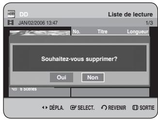 DD LISTe de lecture JAN/02/2006 13:47 1/3 No. Titre Longueur Souhaitez-vous supprimer? Oui Non SCENTES DéPLA. SELECT. REVENIR SORTIE