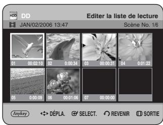 DD JAN/02/2006 13:47 Editor la liste de lecture Scène No. 1/6 01 00:02:10 02 00:04 03 00:00:51 04 01:22 05 00:06:09 06 00:01:56 07 00:00:00 Jinkey Dépla. SELECT. REVENIR SORTIE