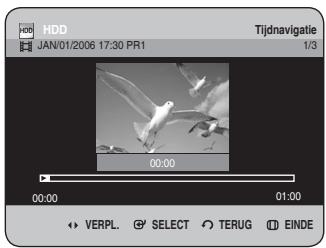 HDD JAN/01/2006 17:30 PR1 Tijdnavigatie 1/3 00:00 00:00 01:00 VERPL. SELECT TERUG EINDE