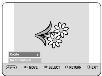 Rotate Go to Photolist Anykey MOVE SELECT RETURN EXIT