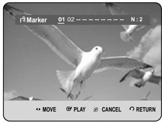 Marker 01 02 - - - - - N : 2 + MOVE Ⓧ PLAY ⭕ CANCEL ⚡ RETURN