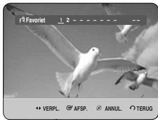 F# Favoriet 1 2 ♦ VERPL. ⚠ AFSP. √ ANNUL. ⬆ TERUG