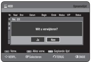 SAMSUNG DVD-HR770 - Opnamelijst verwijderen - 1