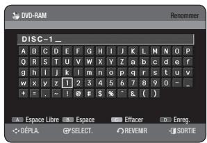 SAMSUNG DVD-HR770 - Modification du nom du disque - 6