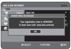 SAMSUNG DVD-HR770 - DivX(R) Registration - 1