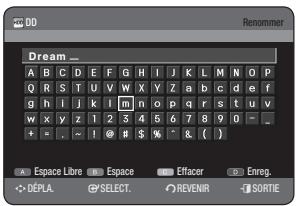 SAMSUNG DVD-HR770 - MODIFICATION DU NOM DU FICHIER MUSICAL/PHOTO/DIVX - 3