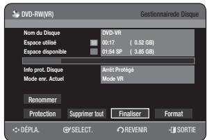 SAMSUNG DVD-HR770 - Finalisation d'un disque - 8