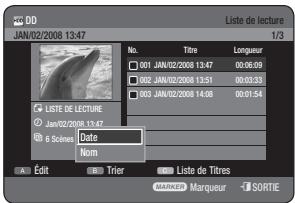SAMSUNG DVD-HR770 - Utilisation de la fonction Trier (Liste de lecture) - 1