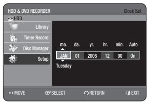 SAMSUNG DVD-HR770 - SETTING THE CLOCK - 4