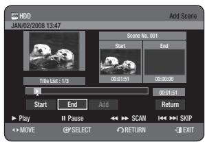 SAMSUNG DVD-HR770 - Adding a Scene - 1
