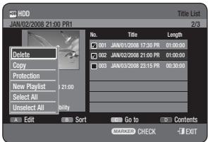 SAMSUNG DVD-HR770 - Using the TITLE LIST button - 1
