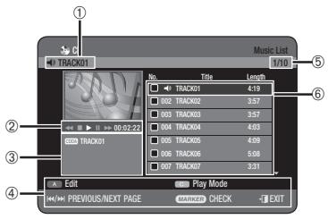 SAMSUNG DVD-HR770 - Audio CD(CD-DA) Screen Elements - 1