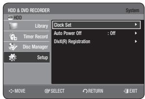 SAMSUNG DVD-HR770 - SETTING UP THE SYSTEM OPTIONS - 1