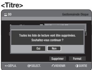 SAMSUNG DVD-HR770 - Suppression de tous les titres/des fichiers de DivX/des fichiers de musique/des fichiers de photos - 3