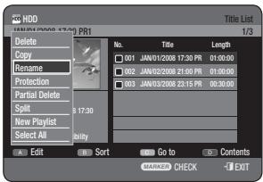 SAMSUNG DVD-HR770 - Using the TITLE LIST button - 2