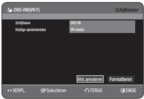 SAMSUNG DVD-HR770 - Afsluiten van een schijf ongedaan make (V/VR-modus) - 2