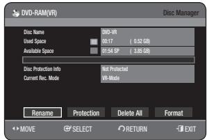 SAMSUNG DVD-HR770 - Editing the Disc Name - 5