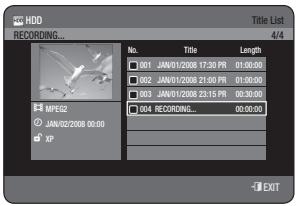 SAMSUNG DVD-HR770 - Using the TITLE LIST button - 1