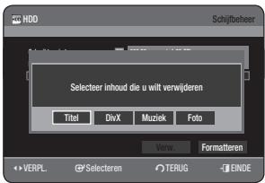SAMSUNG DVD-HR770 - Alle titellijsten/DivX-lijsten/muzieklijsten/fotolijsten verwijderen - 3