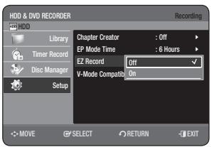 SAMSUNG DVD-HR770 - EP Mode Time Setting - 2