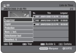 SAMSUNG DVD-HR770 - Utilisation du bouton TITLE LIST - 1