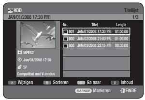 SAMSUNG DVD-HR770 - De toets TITLE LIST gebruiken - 1