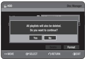 SAMSUNG DVD-HR770 - Delete All Title Lists/DivX Lists /Music Lists/Photo Lists - 4