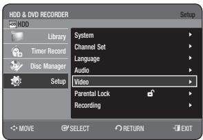 SAMSUNG DVD-HR770 - SETTING UP THE VIDEO OPTIONS - 1