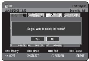 SAMSUNG DVD-HR770 - Deleting a Scene - 1