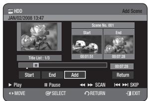 SAMSUNG DVD-HR770 - Adding a Scene - 2
