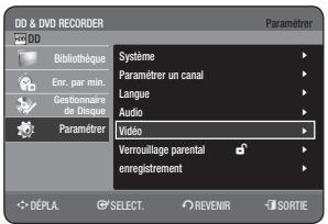 SAMSUNG DVD-HR770 - CONFIGURATION DES OPTIONS VIDEO - 1