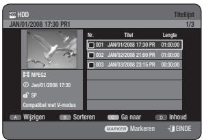 SAMSUNG DVD-HR770 - De toets TITLE LIST gebruiken - 1