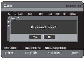 SAMSUNG DVD-HR770 - Delete Recorded List - 1