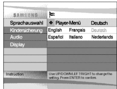 SAMSUNG DVD-L100WA - Sprache für DVD-Player-Menus einstellen - 1