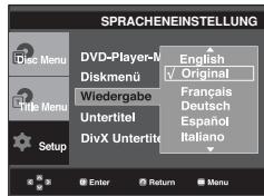 SAMSUNG DVD-P171 - Wiedergabesprache einstellen - 1