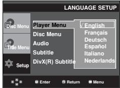 SAMSUNG DVD-P171 - Using the Player Menu Language - 1