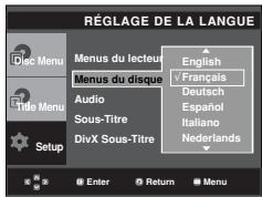 SAMSUNG DVD-P171 - Utilisation de la langue du Disc Menu (Menu Disque) - 1