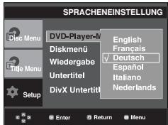 SAMSUNG DVD-P171 - Sprache für das Player-Menu wahlen - 1