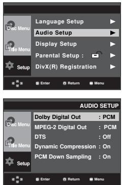 SAMSUNG DVD-P171 - Setting Up the Audio Options - 1
