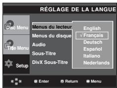 SAMSUNG DVD-P171 - Utilisation de la langue du Menu Lecteur - 1