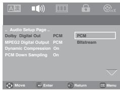 SAMSUNG DVD-P181 - Setting Up the Audio Options - 2