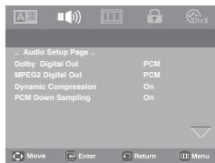 SAMSUNG DVD-P181 - Setting Up the Audio Options - 1